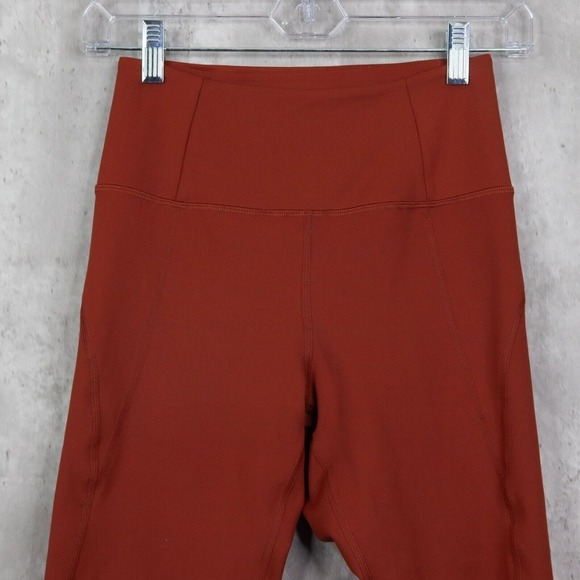 Girlfriend Collective Leggings Womens Size Small Burnt Orange High Rise Capri - Picture 2 of 5